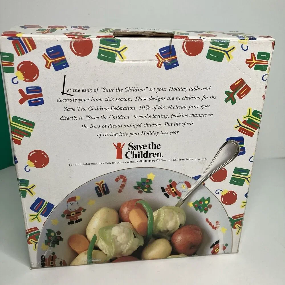 1996 Save The Children Tienshan Set Of 2 Vegetable Serving Bowls New In Box